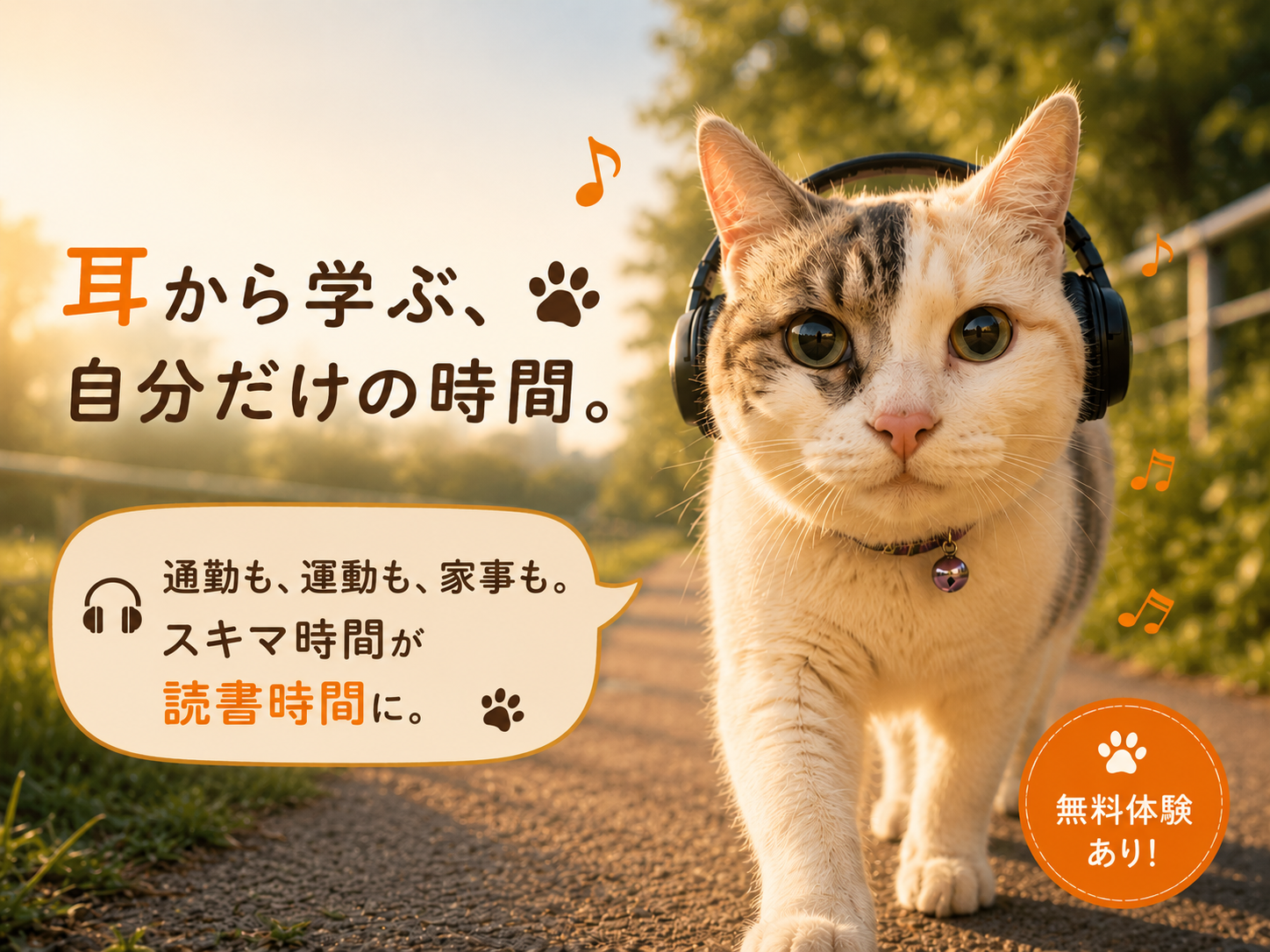 Audibleなら読書の腰が「どっくいしょ」でも大丈夫|ウォーキング中も知識のオードブル【無料体験あり】
